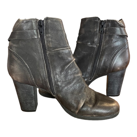 Women’s black leather booties ankle boots size : EU 38 US 7 - Picture 3 of 12